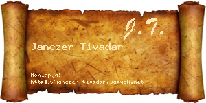 Janczer Tivadar névjegykártya