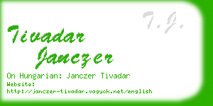 tivadar janczer business card